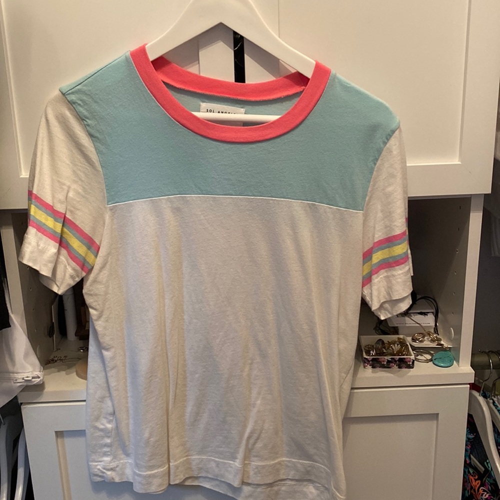 Sol Angeles cotton color block tee small